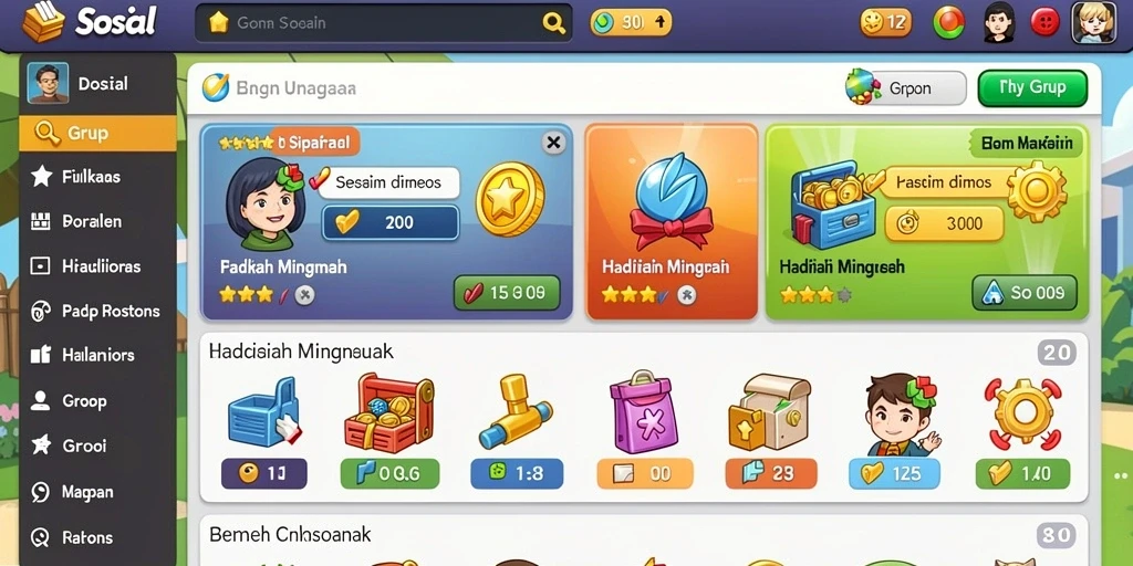 Tampilan awal game yang menarik dan mudah dipahami.