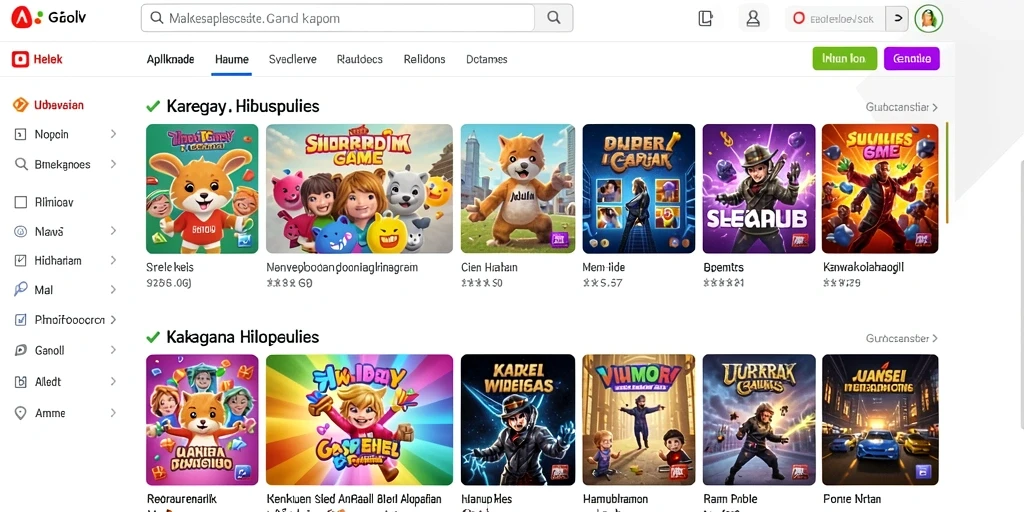 Screenshot menunjukkan tampilan antarmuka yang menarik dan user-friendly.